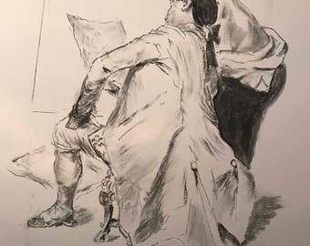 Bargue plate dwg10 artist and his model
