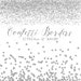 Silver Confetti Borders - Glitter Confetti Clipart - Digital Confetti - 12 Silver Glitter Border Clipart Overlays - Instant Download