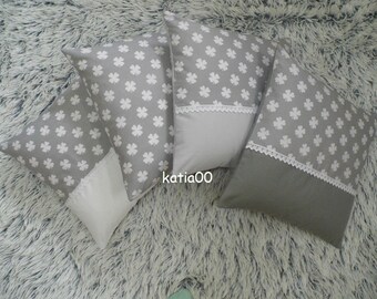 Pillowcase,4 PIECES ,handmade,hand crochet,home decor, designer,shabby chic,sewn,gift,paris,kitchen decoration