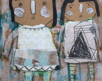 Kids Room Art - Primitive Painting - Outsider Art - Home Decor Art - Outsider Painting - Whimsy Painting