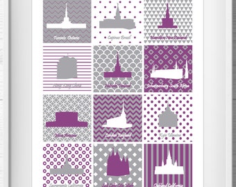 LDS Temples Silhouette Wall Art