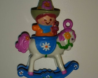 Vintage Charmkin/Johnny Jump-Up with Lazy Daisy and Clip/Collectible Toy/Miniature Figurine/Jewelry Charm