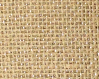 Burlap Jute Natural SPARKLE GLITTER SILVER Fabric / 52"" Wide / Sold by the yard