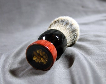 African Blackwood and Redheard Shaving Brush with Tiger's Eye Inlay Badger Hair Brush Father's Day Gift Gift Birthday Wet Shaving Ready2Ship