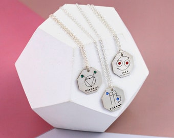 Zodiac Sign Necklace | Sterling Silver | Horoscope Necklace | Astrology Gift | Zodiac Signs Jewelry | Zodiac Necklace | Galaxy Jewelry Gift