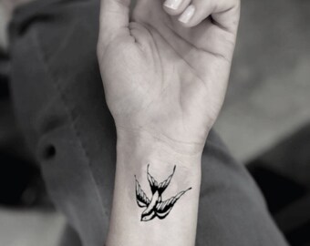 Shawn Mendes Bird Temporary Tattoo | Fake Tattoo Sticker (Set of 2)