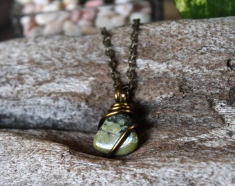 Natural Jade Necklace, Green Gemstone Jewelry, Wedding Jewelry, Bridesmaid Necklace, Bohemian Jewelry, Wiccan Necklace, Boho Chic Pendant