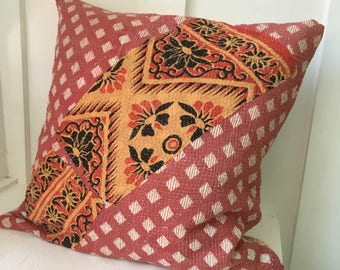 Vintage Kantha Boho Cottage Pillow Cover 11
