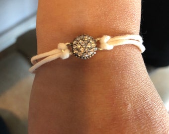 White Cord Adjustable Bracelet