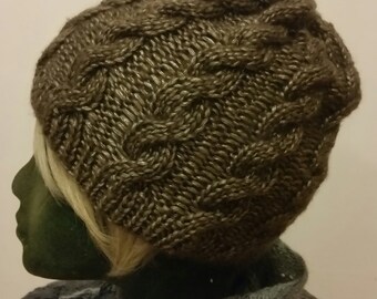 Knitted slouchy beanie hat