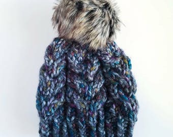 The Fauna Cable Beanie//Pick your size/Cable hat/Chunky Knit Hat/Hand Knit Hat