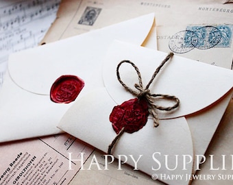 5pcs Japanese White Handmade Paper Flat Envelopes (KE001)