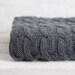 Alpaca Braid Knitted wool fabric anthracite knitted fabric grey
