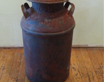 Rusty Milk Can, Vintage Metal Milk Can