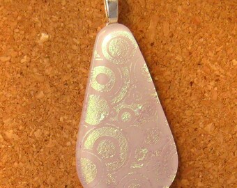 Pink Teardrop Dichroic Fused Glass Pendant Fused Glass Jewelry Glass Pendant Glass JewelryDichroic Jewelry