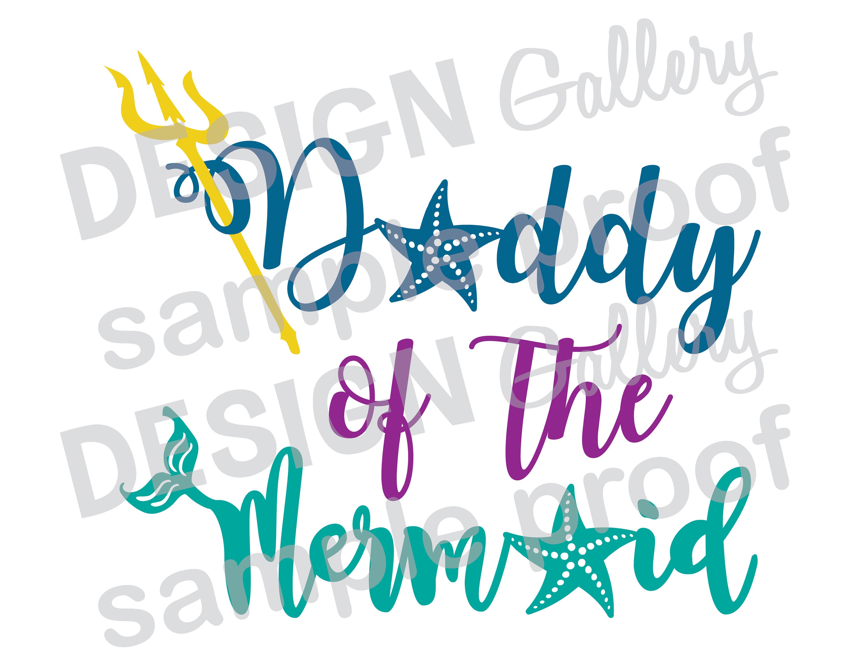 Daddy of the Mermaid JPG png & SVG DXF cut file Digital