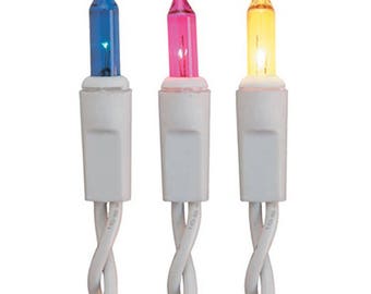 Darice Easter Decor - Bright Spring Colors 50 Bulbs on White Cord