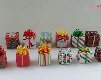 Miniature Presents (1/12th Dollhouse Scale) for Holiday Decorating