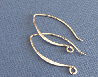 Sterling Silver Marquis Earwires ~ 24mm x 13mm ~ One Pair