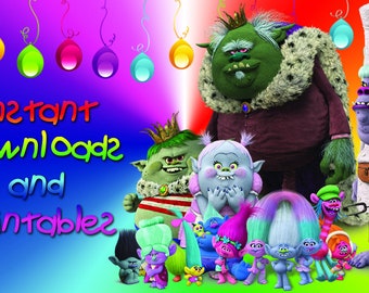 12 Trolls Toppers, Trolls Cake Toppers, Trolls Cupcake Toppers, Trolls birthday, Trolls Party, Trolls Decorations Instant dowload Printables