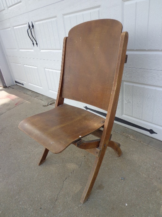 Antique Wood Folding Chair Vintage Country French Theater Antique Wood Folding Chair Vintage Country French Theater seating retro game farmhouse rustic seating dining wedding primitive shabby chic - Antique Wood Folding Chair Vintage Country French Theater