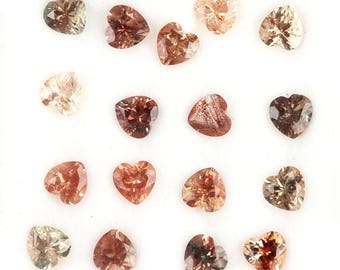 Oregon Sunstone Faceted Heart Gemstone Dark Semi Precious Gemstone