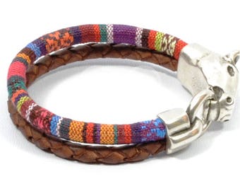 Mothers Day Gift horse bracelet, horse jewelry, western jewelry, equestrian bracelet, ethnic woven bracelet, horse lover bracelet, men leath