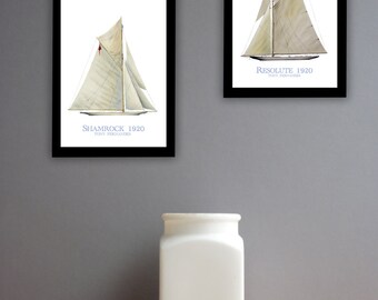 Americas Cup Yachts 1920 (prints unframed)