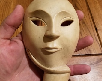 Hand-Carved Wood Mask from Bali, Indonesia! Wall Art decor! Wood Carving 6" (B3)