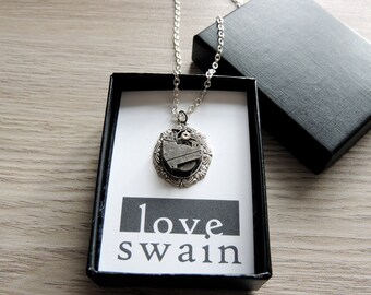 Silver Steampunk Necklace / watch movement necklace / clockwork necklace