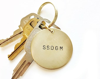 SSDGM Handstamped Keychain // Feminist Keychain + Murderino + MFM + My Favorite Murder + Stay Sexy Don't Get Murdered + True Crime Gift Her