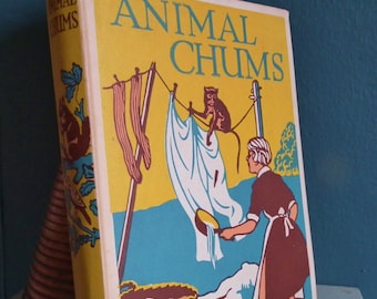 Animal Chums True Tales About Four-Footed Friends Antique Book c. 1910s 1920s Jean McIntosh UK Vintage Edwardian Illustrated Children's Book