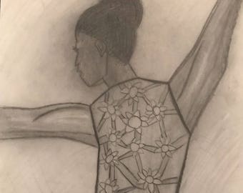 Drawing, black and white, graphite pencil