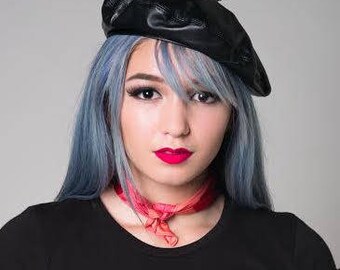 Le Black Beret- Black Leather Beret