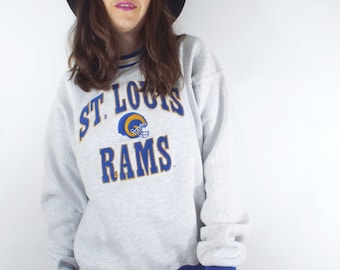 Vintage 90s St. Louis Rams Grey Embroidered Sweatshirt