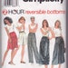 2 Hour Reversible Bottoms Pants Shorts Skirts Simplicity 7059 Sewing Pattern Size 6-8 10-12 14-16 Gathered Below Waist Skirt Skort Uncut
