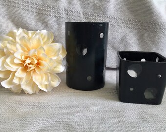 2 Pots en Vitre Gris foncé