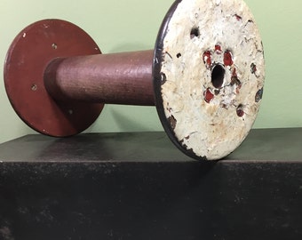Vintage Industrial Wooden Textile Spool