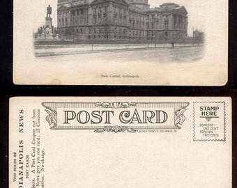 The State Capitol Indianapolis Indiana Vintage Postcard The Indianapolis News Giveaway #242