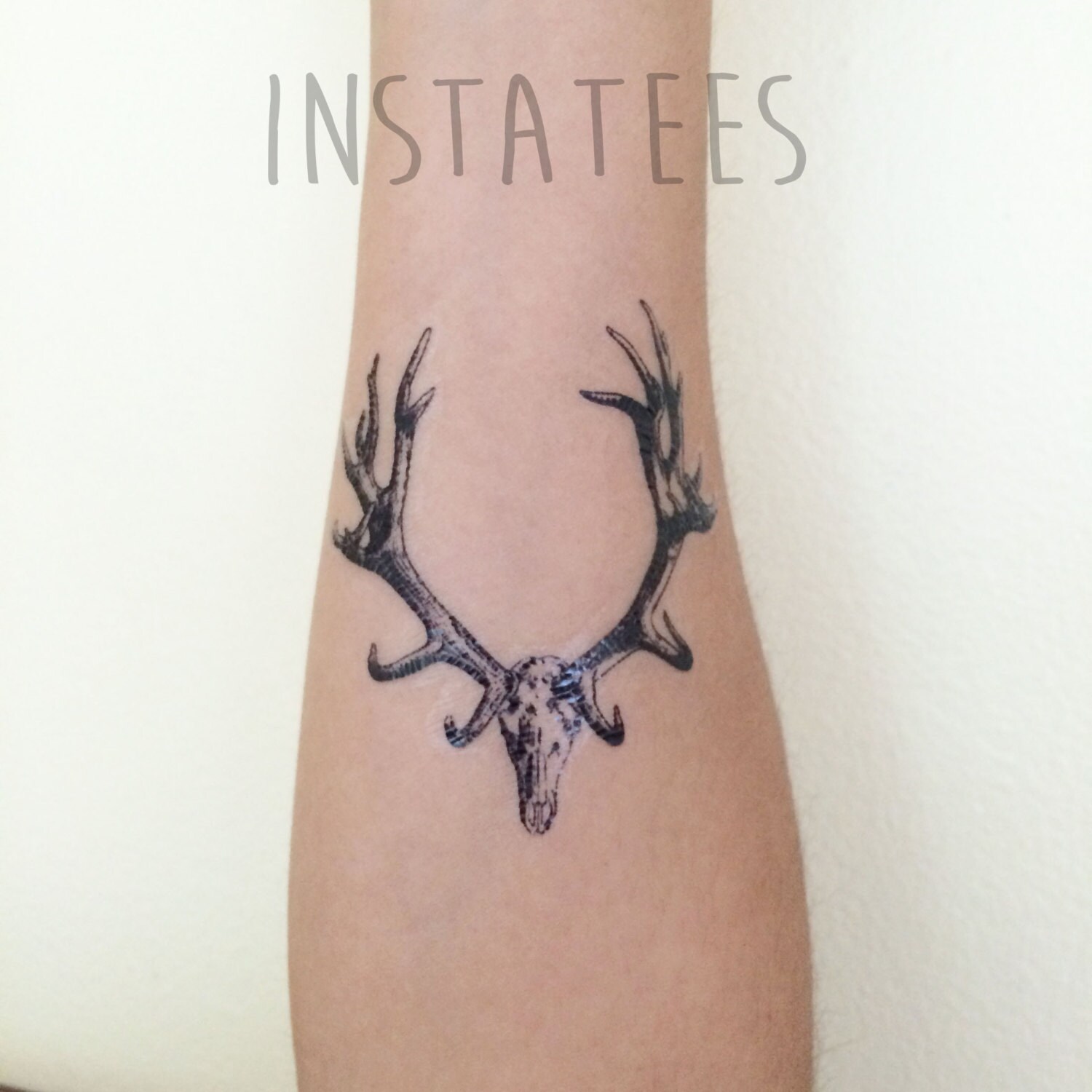 Black Temporary Antler Tattoo Tumblr Style