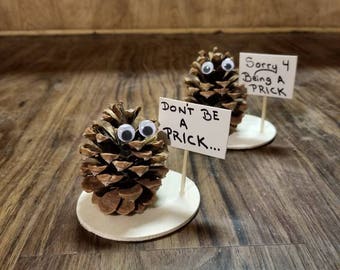 Gag Gift, Don't Be A Prick, Sorry For Being A Prick, Funny Gifts, Ponderosa PineCone, Novelty Gift, Gifts Under 5 Dollars. POPULAR RIGHT NOW