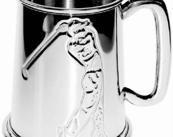 Embossed Golfer Pewter Tankard