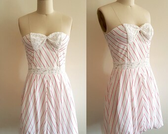 Amy Winehouse dress/ Back to black dress/ Bustier dress/ Red white stripe dress/ Retro dress/ 60s dress/ Summer dress/ Custom made dress