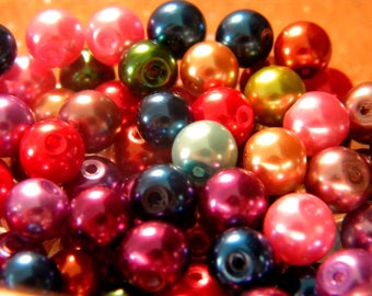 50 pearls - 8 mm - multicolored - PE207