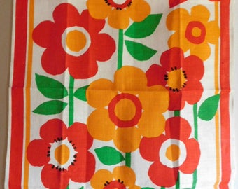 Vintage Kitchen Towel featuring Bright Flowers