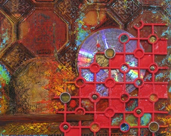 Time Passage III; original mixed media collage