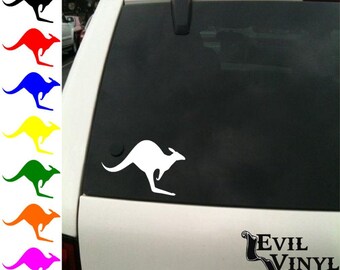 Kangaroo Decal Sticker Car Window Australia Tasmania Wild Animal Marsupial Outback Art for iPhone Samsung Laptop Tablet Case Vinyl ANY SIZE
