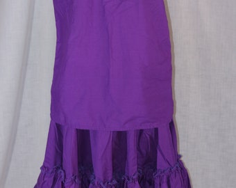 Vintage H BAR C California Ranchwear Purple Polyester Blend Peasant Square Dancing Blouse Skirt Dress Size Large