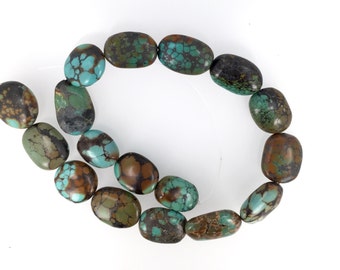 Genuine Blue turquoise pebble beads, Natural gemstone, Turquoise loose beads