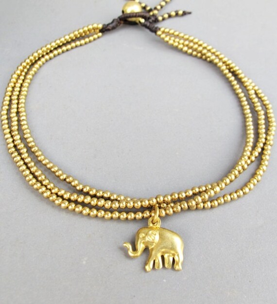 Casual Ankle Bracelet with Elephant Charm